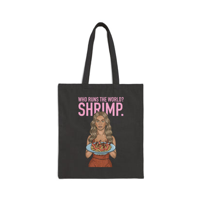 "Shrimp Run the World" Cotton Canvas Tote Bag