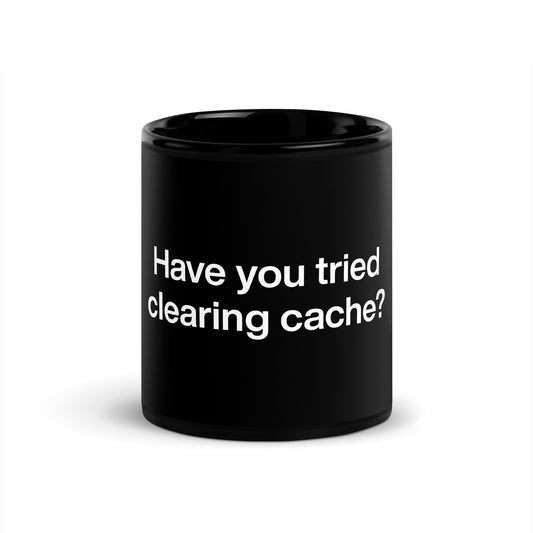 Clear Cache Black Glossy Mug